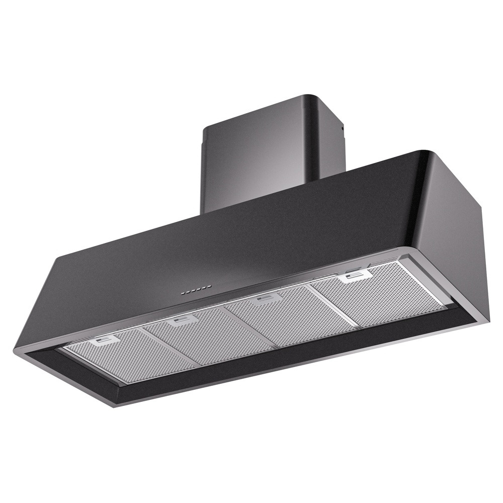 Nostalgie II 48 inch Wall Mount Range Hood with 850 CFM, 3 Speed + Intensive, Front LED Light Bar UAG48BK