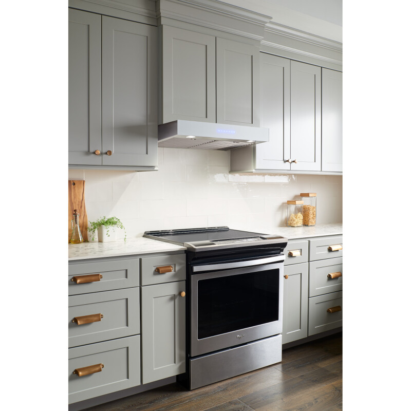 36-inch Under-Cabinet Range Hood w/ PURLED™ 550 Max Blower CFM Brushed Grey Glass UCB3 Series UCB3I36SBS
