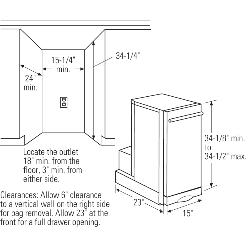 Universal 15" Built-In Compactor view 3
