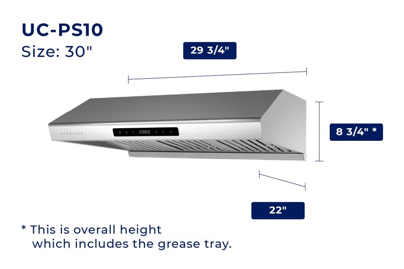 30" Under Cabinet Range Hood - Ducted - Dishwasher-Safe Filters UCPS10SS30
