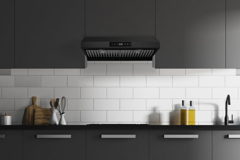 30" Under Cabinet Range Hood - Ducted - 3-Way Venting Matte Black UCPS18BLK30