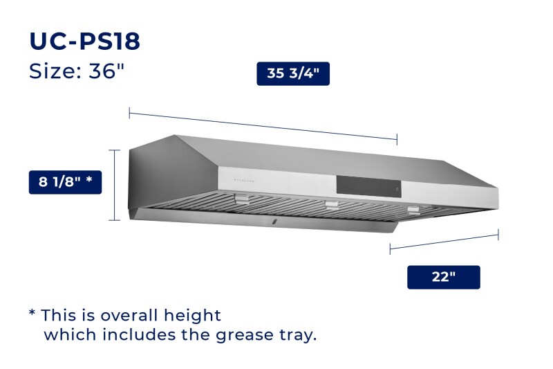 30" Under Cabinet Range Hood - Ducted - 3-Way Venting UCPS18SS30