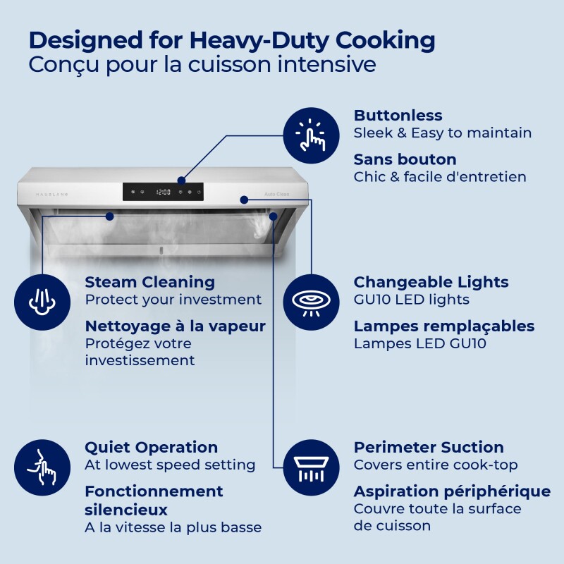 30" Under Cabinet Range Hood - Ducted - Auto Steam Clean UCPS38SS30