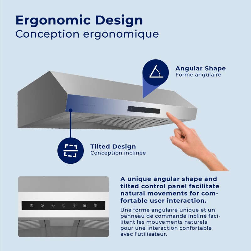 30" Under Cabinet Range Hood - Ducted - Ergonomic Design UCPS60SS30