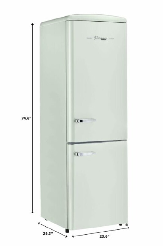 Classic Retro 23.6 in 11.7 cu. ft. Frost Free Retro Bottom Freezer Refrigerator UGP330LLGAC