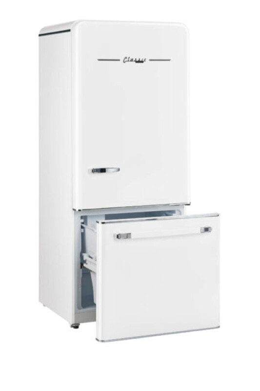 Classic Retro 30 in 17.7 cu. ft. Frost Free Retro Bottom Freezer Refrigerator UGP510LWAC