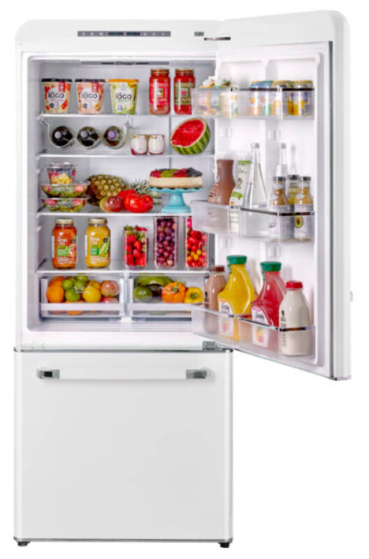 Classic Retro 30 in 17.7 cu. ft. Frost Free Retro Bottom Freezer Refrigerator UGP510LWAC