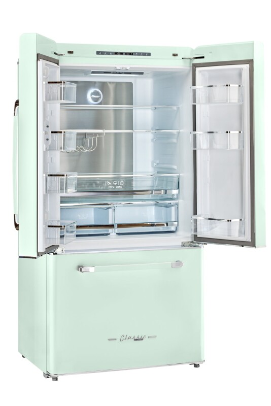Classic Retro 36-inch 21.4 cu. ft. Frost Free French Door Counter Depth Refrigerator with Built-In Ice Maker® UGP595LLGAC