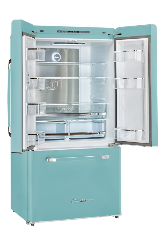 Classic Retro 36-inch 21.4 cu. ft. Frost Free French Door Counter Depth Refrigerator with Built-In Ice Maker® UGP595LTAC