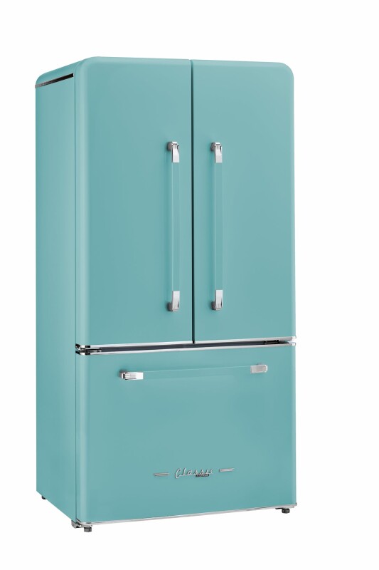 Classic Retro 36-inch 21.4 cu. ft. Frost Free French Door Counter Depth Refrigerator with Built-In Ice Maker® UGP595LTAC