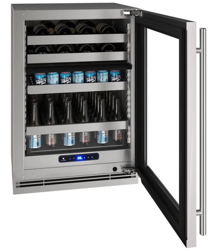 24" Dual-Zone Beverage Center in Stainless Frame UHBD524SG41A