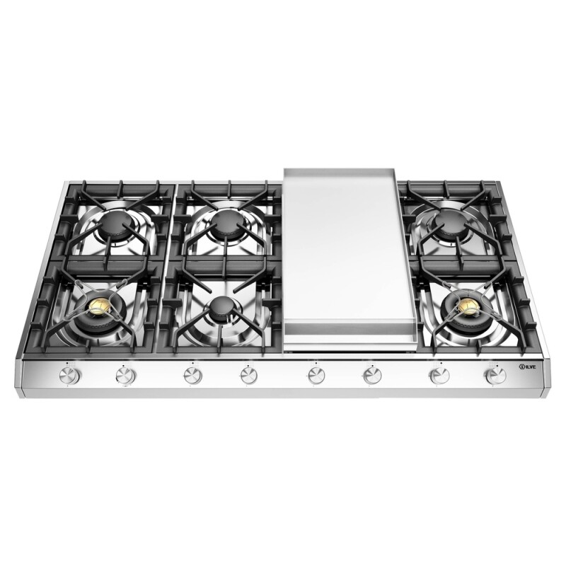 Professional Plus II 48 inch Built-In Gas Cooktop with Griddle, in UHCP1265FSS