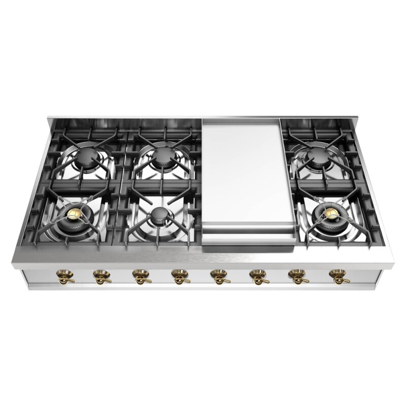 Nostalgie II 48 inch Built-In Gas Rangetop with Griddle, in UHCP48FNSSG