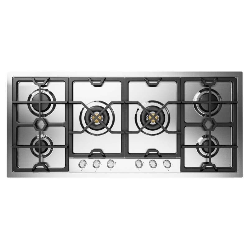 Panoramagic 48 inch Built-In Gas Cooktop with Total Black Burners, in UHCPMT125SSLP