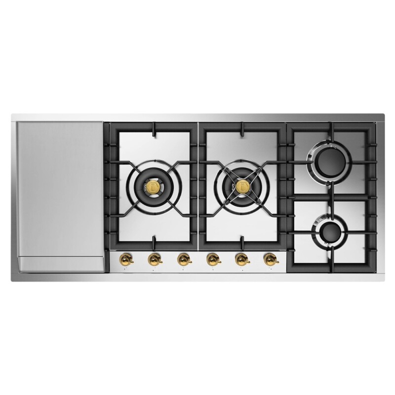 Nostalgie II 48 inch Built-In Gas Cooktop with Total Black Burners, in UHCPT125FNSSG