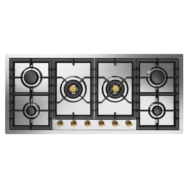 Nostalgie II 48 inch Built-In Gas Cooktop with Total Black Burners, in UHCPT125NSSGLP