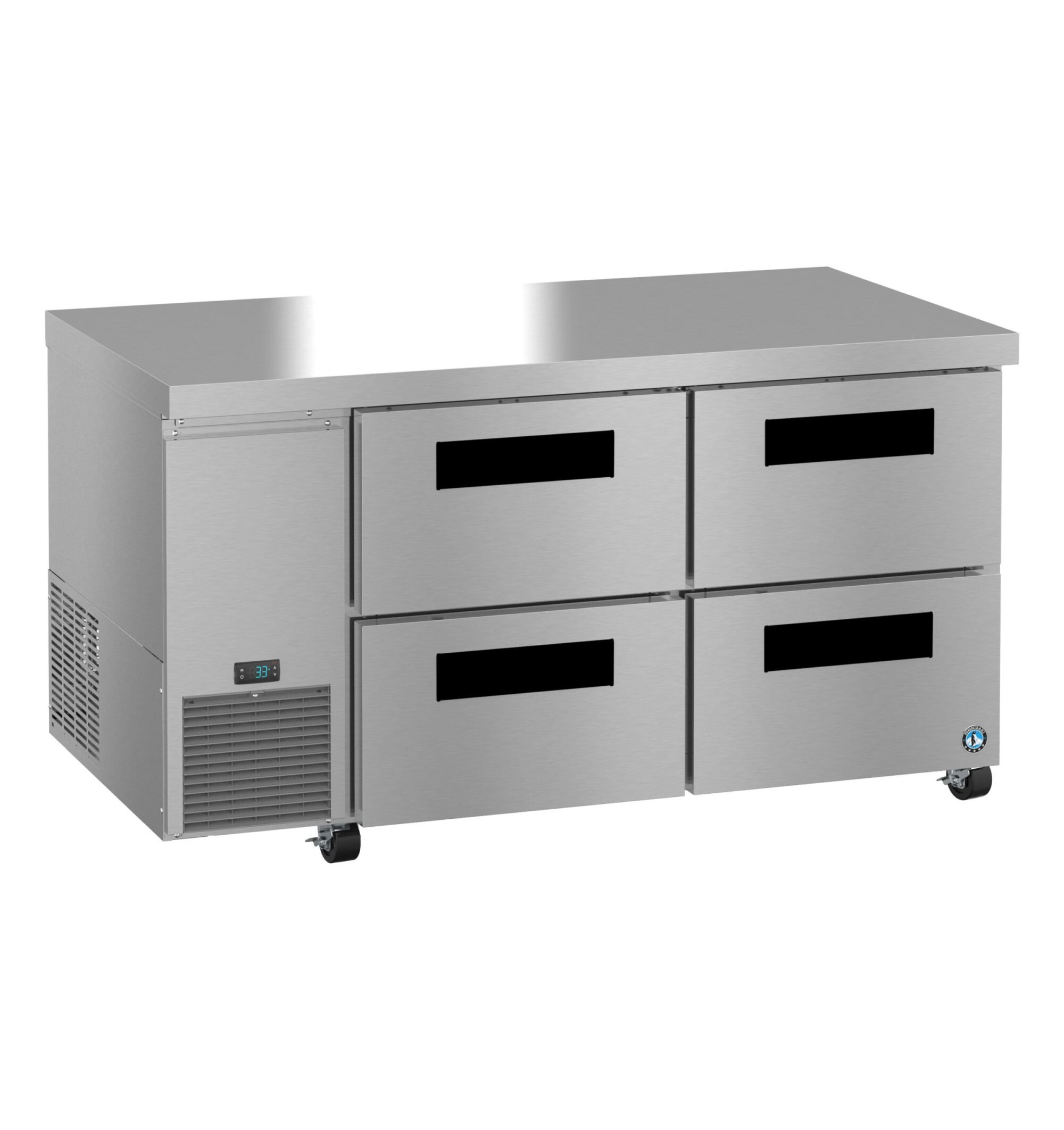 ULR60B-D4, Side Mount Refrigerator, Two Section Undercounter, Stainless Drawers ULR60BD4