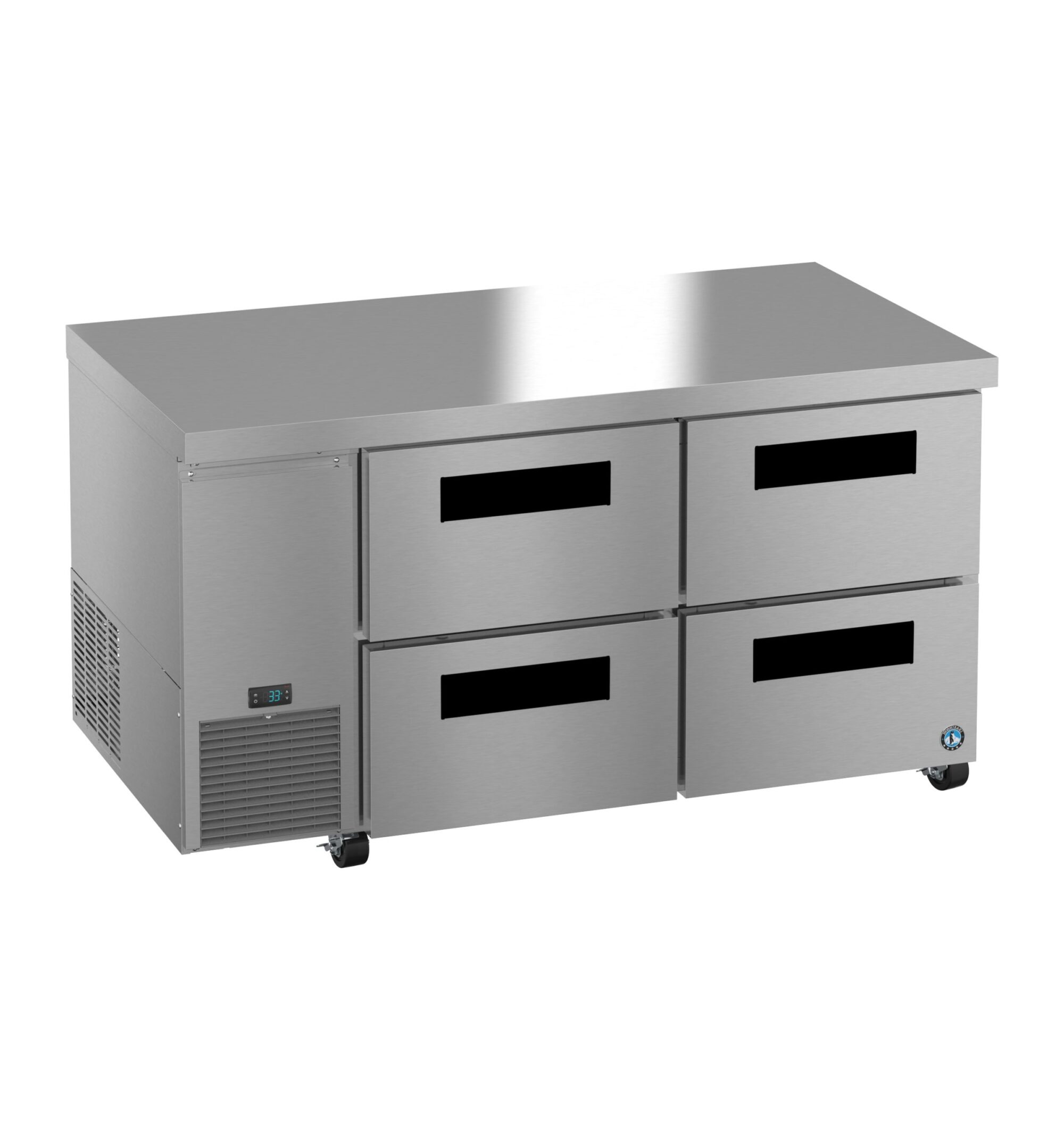 ULR60B-D4, Side Mount Refrigerator, Two Section Undercounter, Stainless Drawers ULR60BD4