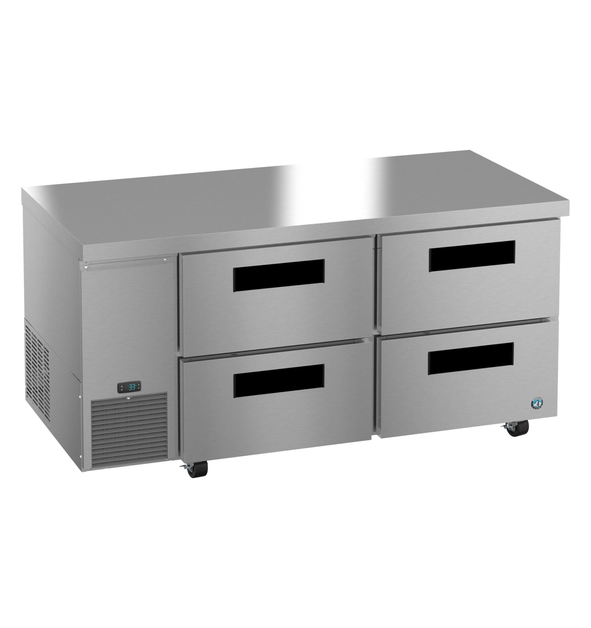ULR67B-D4, Side Mount Refrigerator, Two Section Undercounter, Stainless Drawers ULR67BD4