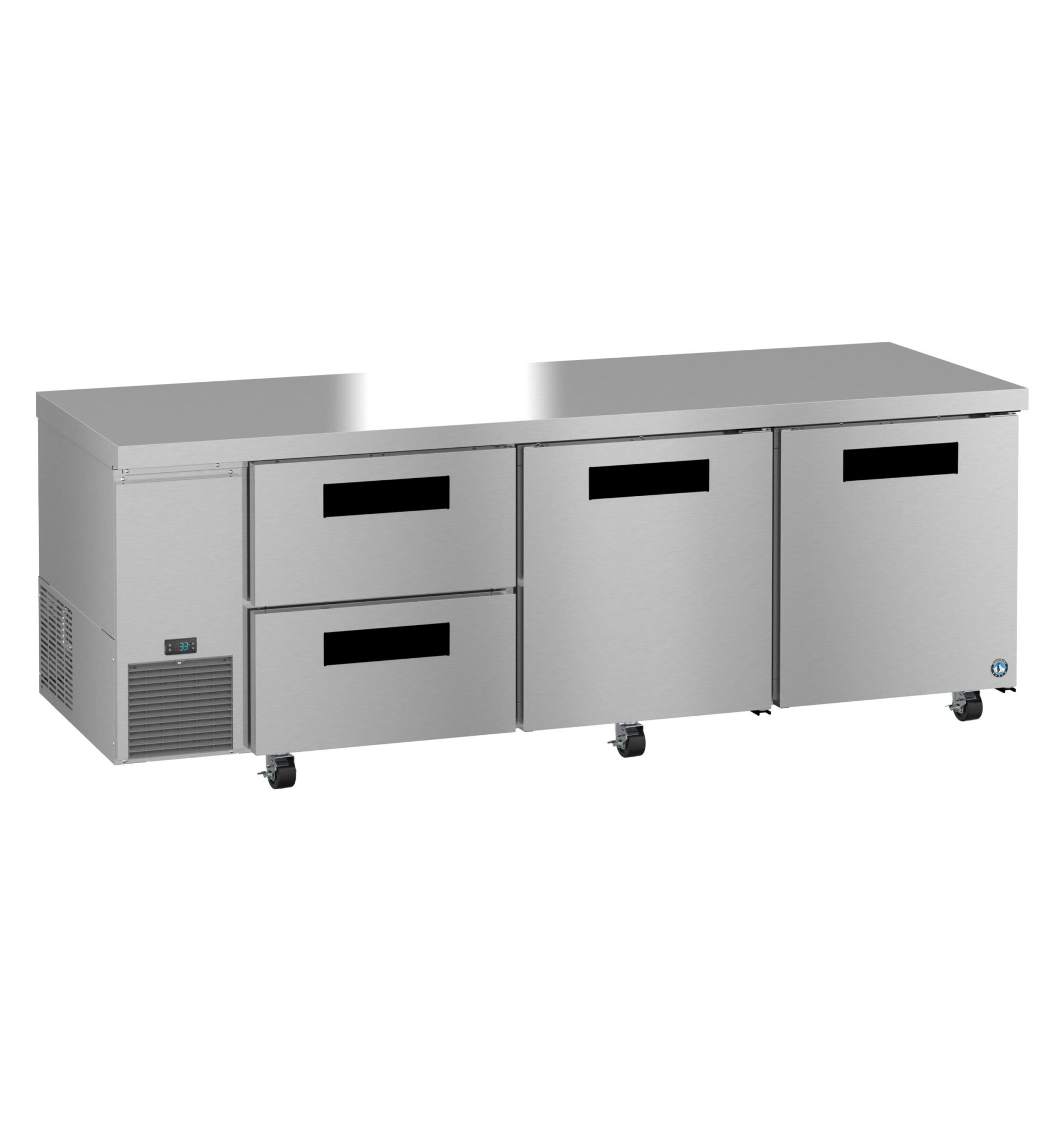 ULR93B-D2, Side Mount Refrigerator, Three Section Undercounter, Drawer/Door Combo ULR93BD2