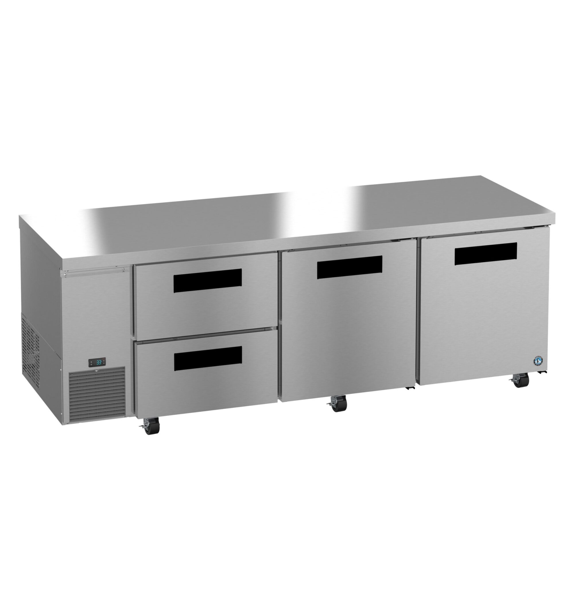 ULR93B-D2, Side Mount Refrigerator, Three Section Undercounter, Drawer/Door Combo ULR93BD2