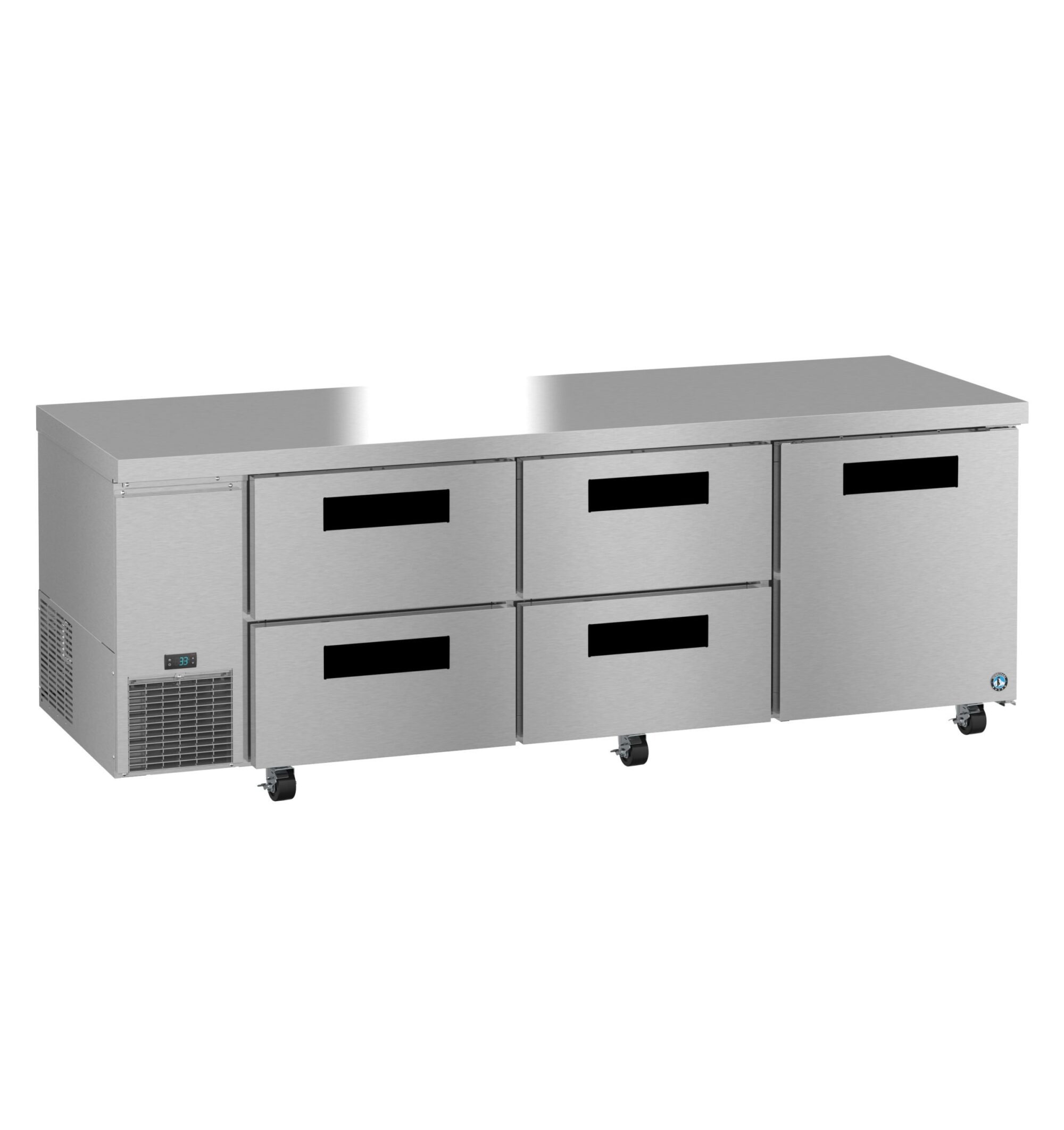 ULR93B-D4, Side Mount Refrigerator, Three Section Undercounter, Drawer/Door Combo ULR93BD4