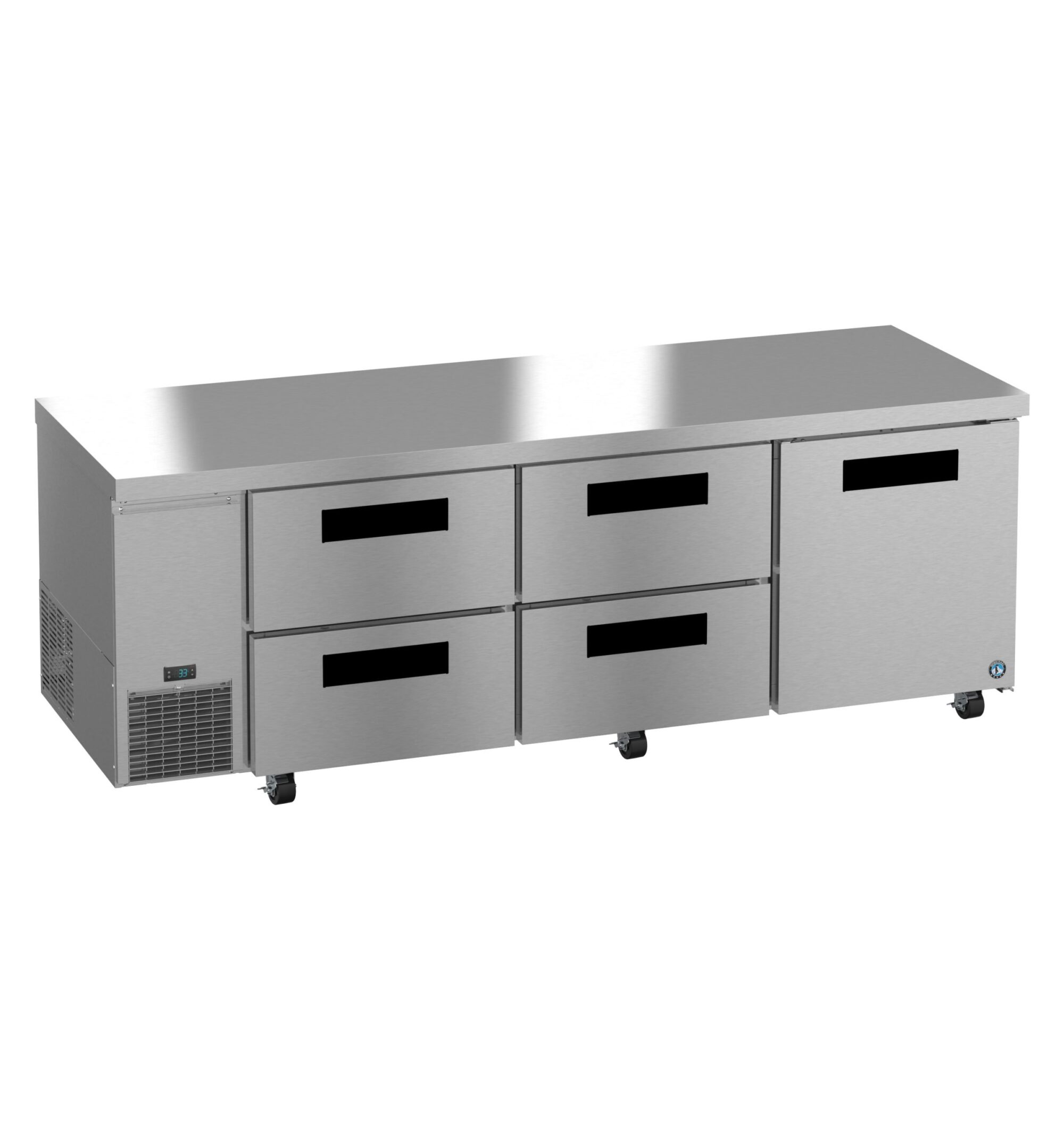 ULR93B-D4, Side Mount Refrigerator, Three Section Undercounter, Drawer/Door Combo ULR93BD4