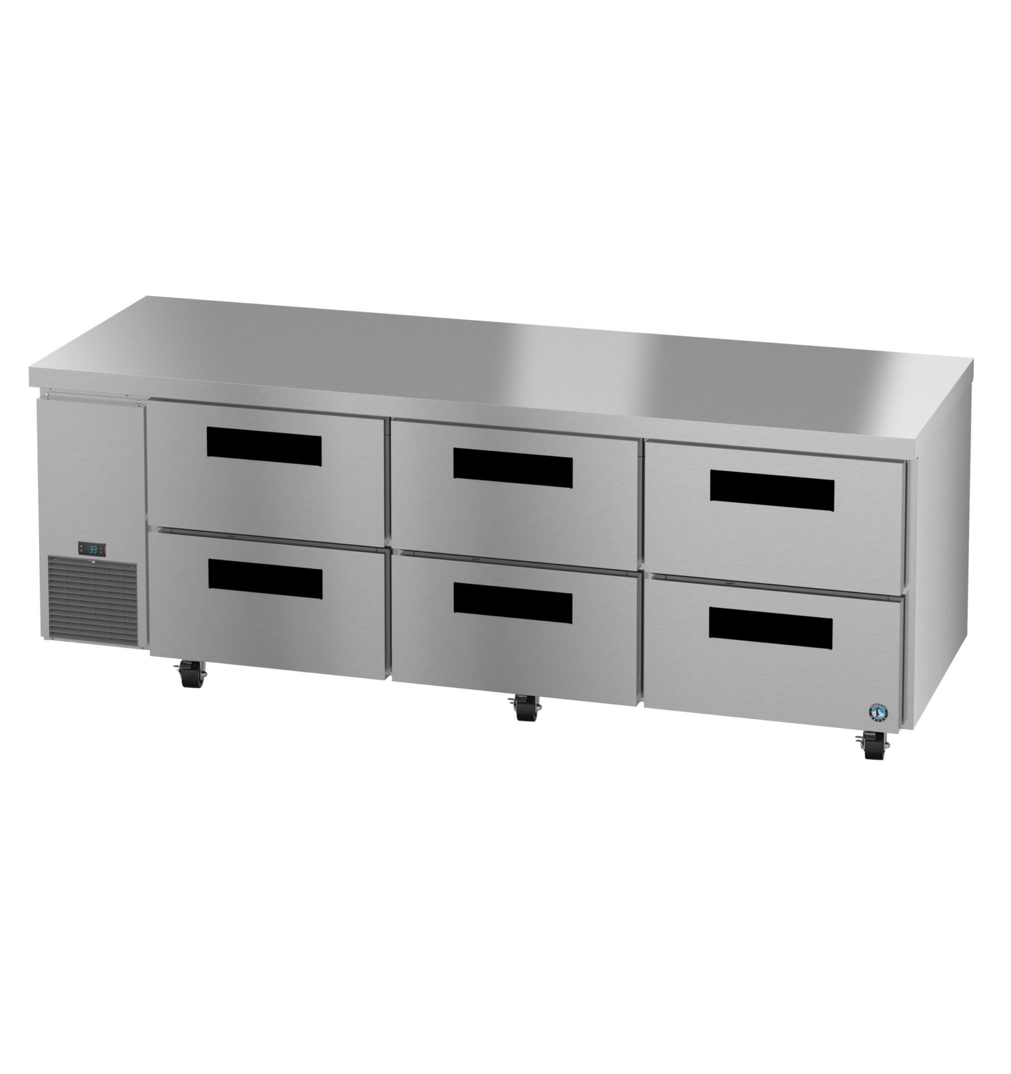 ULR93B-D6, Side Mount Refrigerator, Three Section Undercounter, Stainless Drawers ULR93BD6