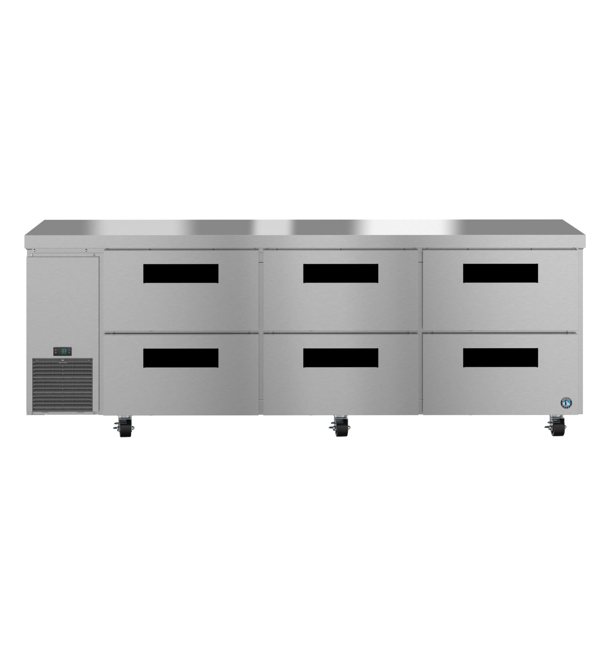 ULR93B-D6, Side Mount Refrigerator, Three Section Undercounter, Stainless Drawers ULR93BD6