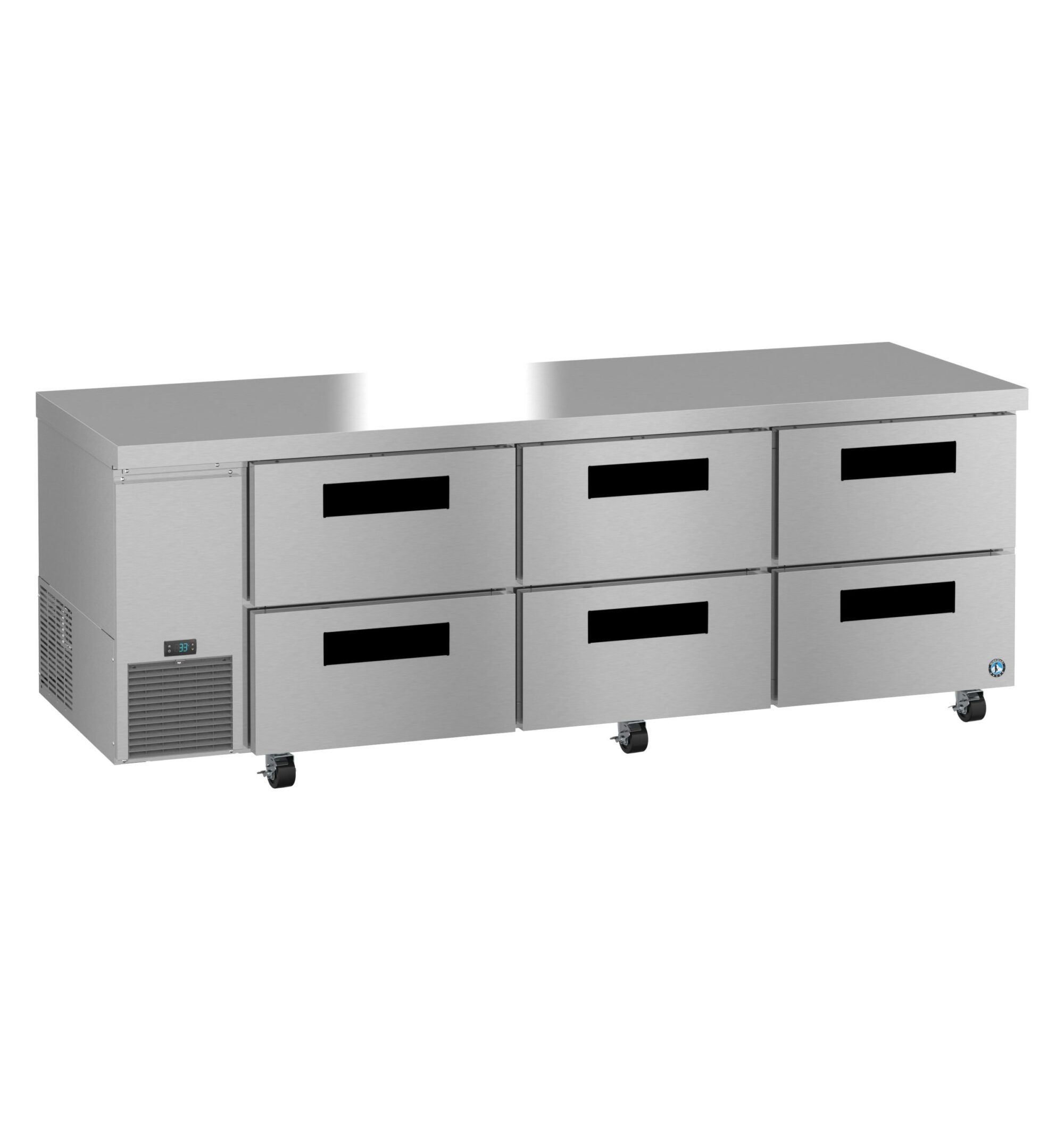 ULR93B-D6, Side Mount Refrigerator, Three Section Undercounter, Stainless Drawers ULR93BD6