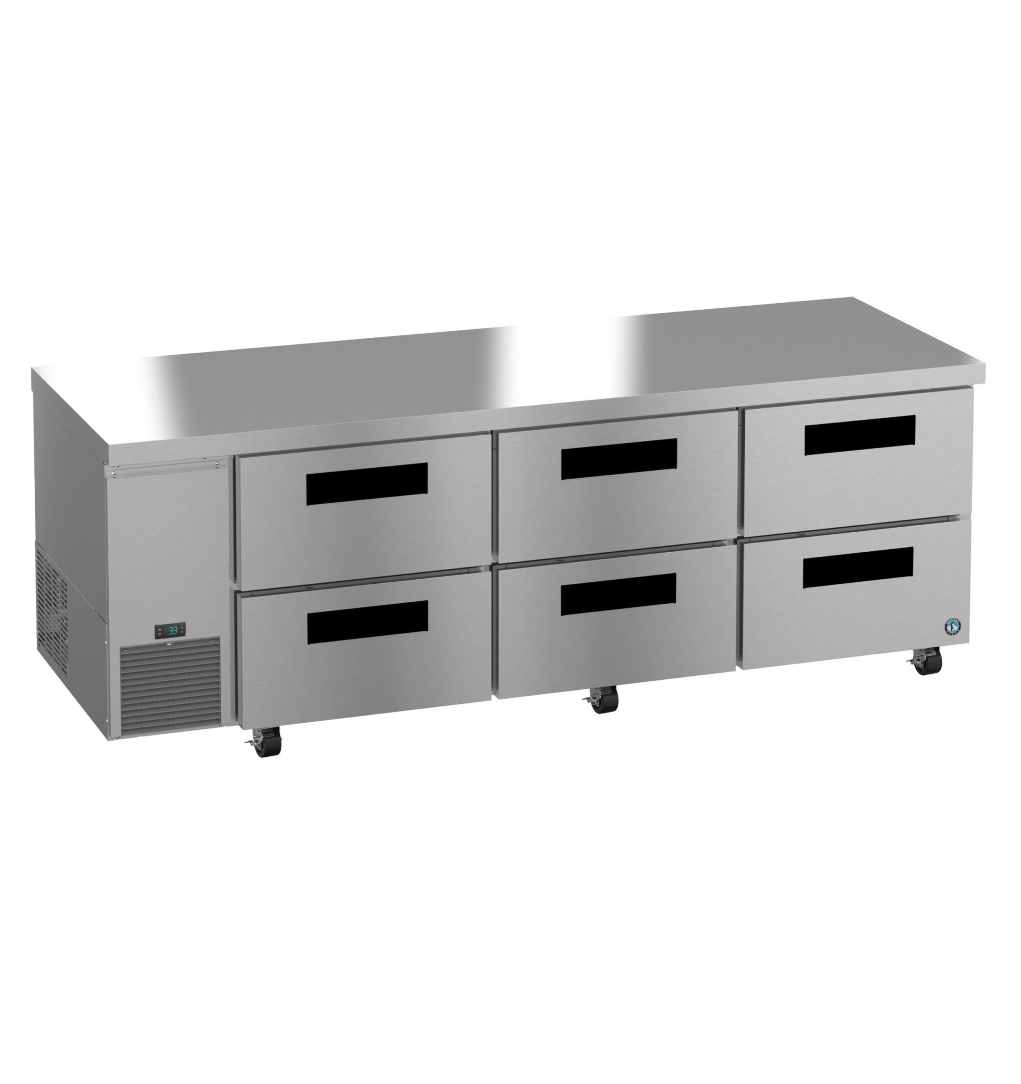 ULR93B-D6, Side Mount Refrigerator, Three Section Undercounter, Stainless Drawers ULR93BD6