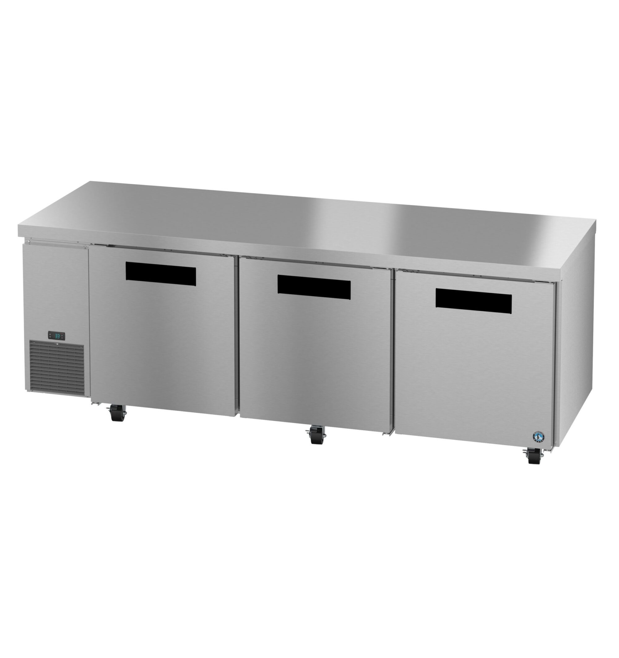 ULR93B, Side Mount Refrigerator, Three Section Undercounter, Stainless Doors ULR93B