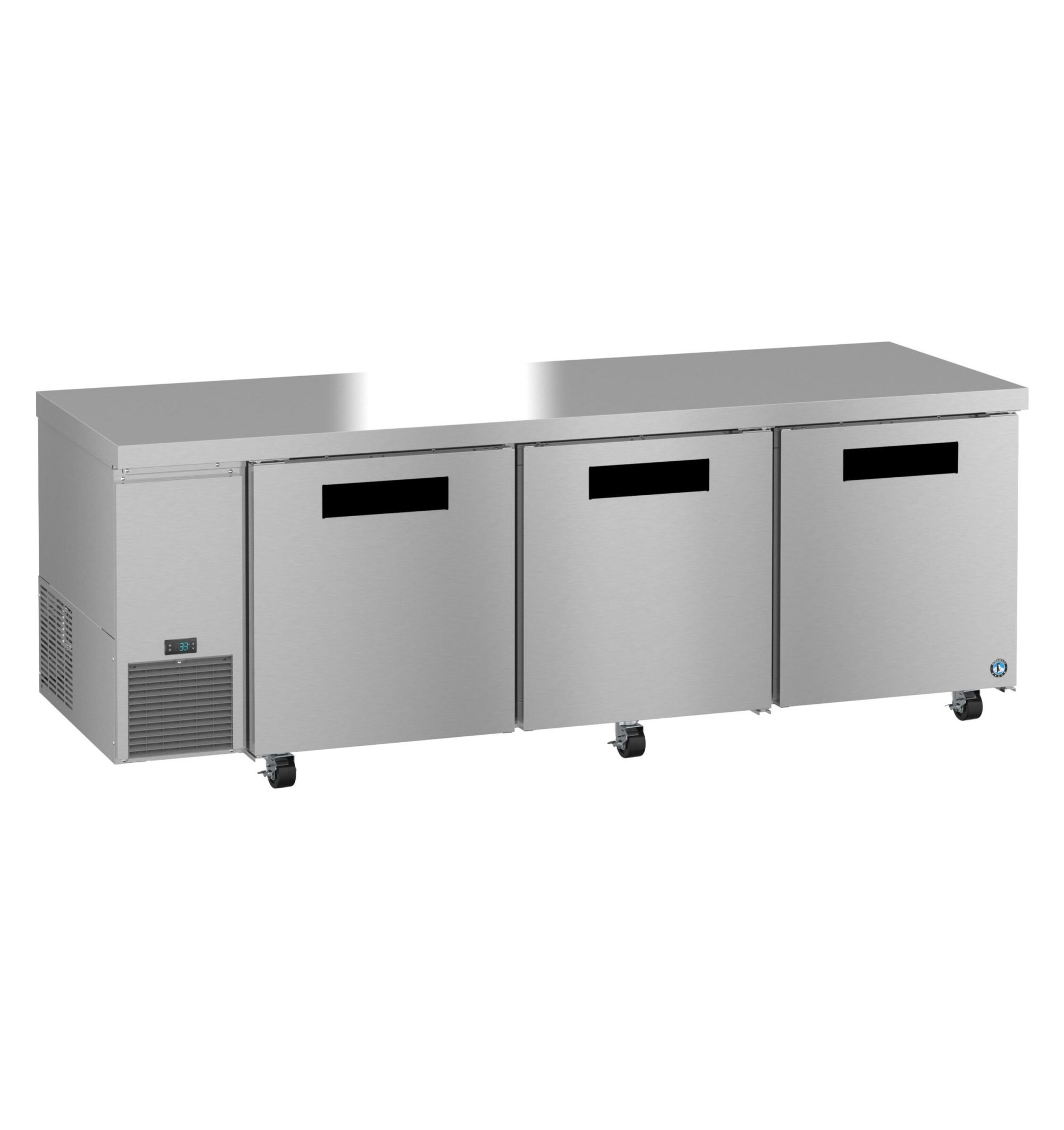 ULR93B, Side Mount Refrigerator, Three Section Undercounter, Stainless Doors ULR93B