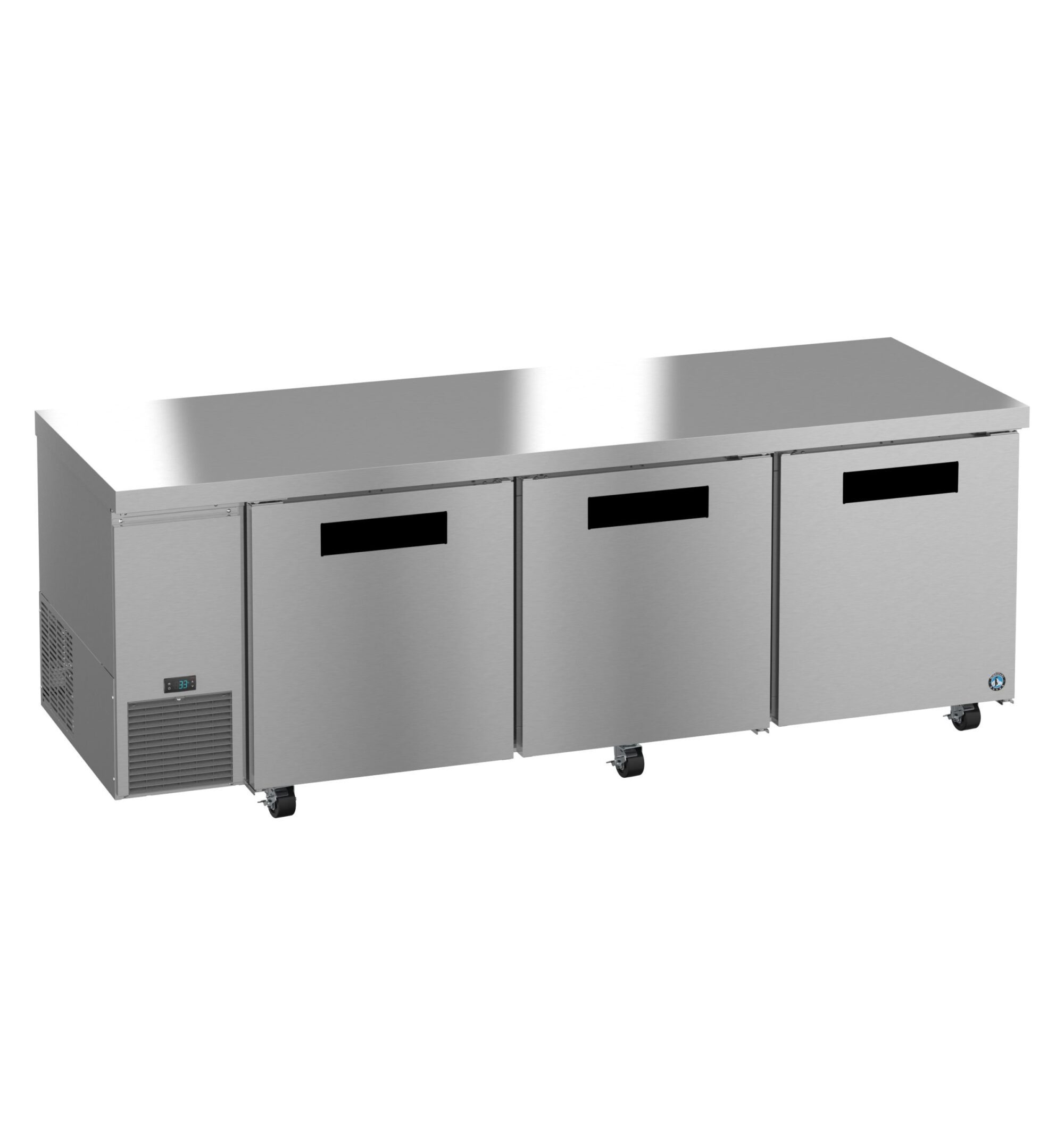 ULR93B, Side Mount Refrigerator, Three Section Undercounter, Stainless Doors ULR93B