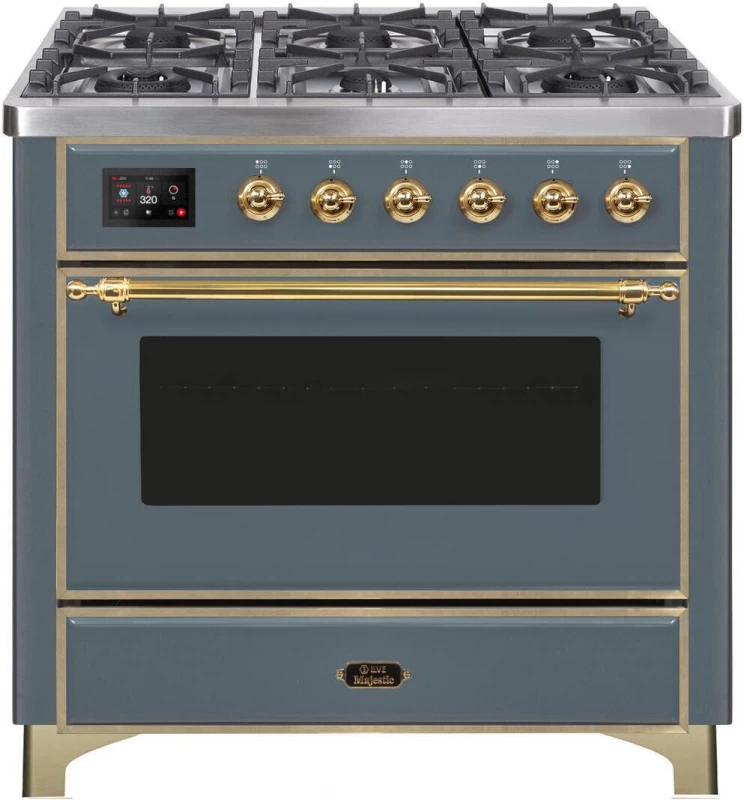 Majestic II Series 36" Dual Fuel Liquid Propane Freestanding Range UM096DNS3BGGLP