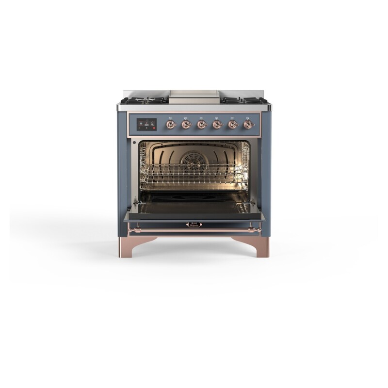 Majestic II 36 inch Dual Fuel Range with 6 Black Burners, Griddle UM09FDNS3BGP
