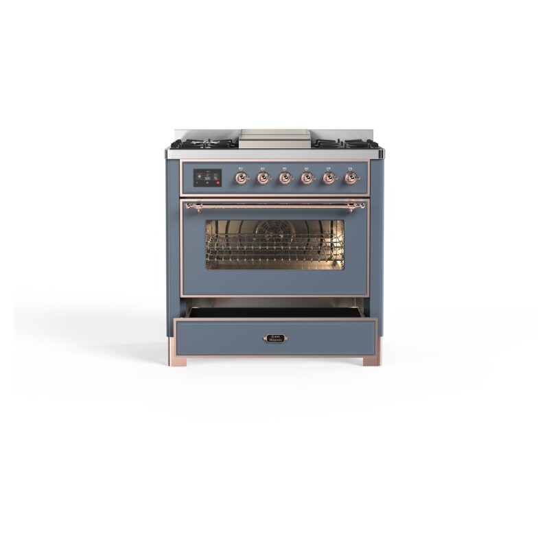 Majestic II 36 inch Dual Fuel Range with 6 Black Burners, Griddle UM09FDNS3BGP