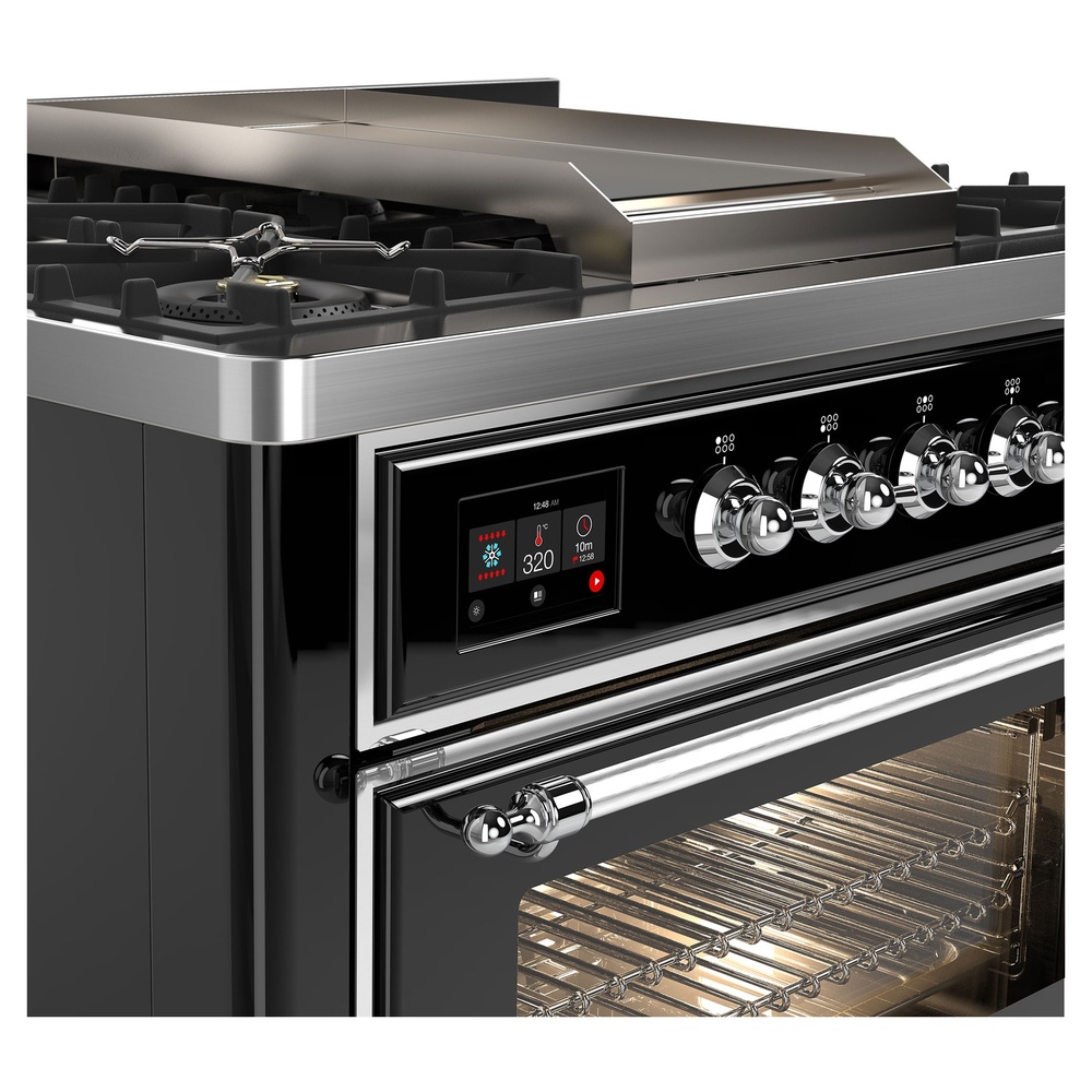 Majestic II 36 inch Dual Fuel Range with 6 Black Burners, Griddle UM09FDNS3BKC