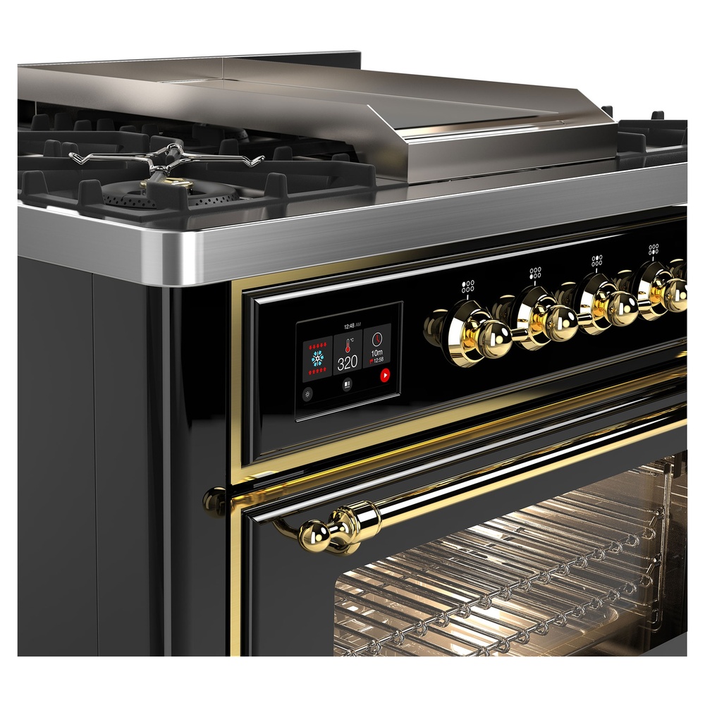 Majestic II 36 inch Dual Fuel Range with 6 Black Burners, Griddle UM09FDNS3BKG