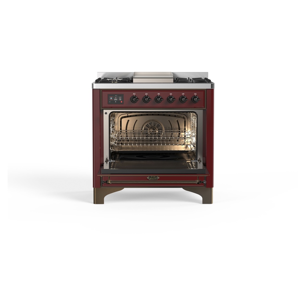 Majestic II 36 inch Dual Fuel Range with 6 Black Burners, Griddle UM09FDNS3BUB