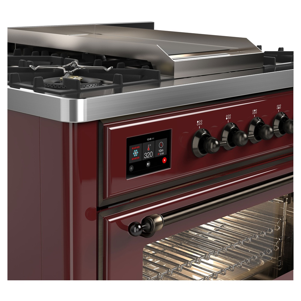 Majestic II 36 inch Dual Fuel Range with 6 Black Burners, Griddle UM09FDNS3BUB