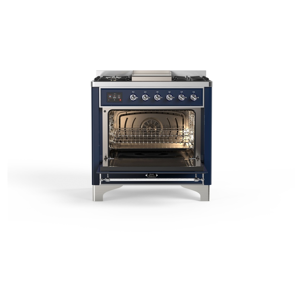 Majestic II 36 inch Dual Fuel Range with 6 Black Burners, Griddle UM09FDNS3MBC