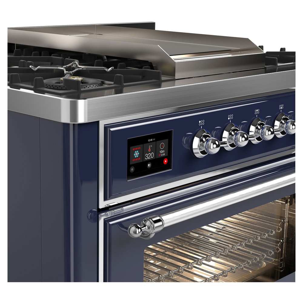 Majestic II 36 inch Dual Fuel Range with 6 Black Burners, Griddle UM09FDNS3MBC