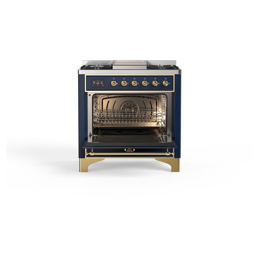 Majestic II 36 inch Dual Fuel Range with 6 Black Burners, Griddle UM09FDNS3MBGLP