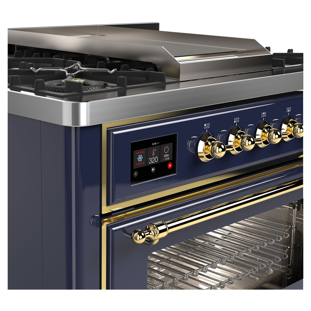 Majestic II 36 inch Dual Fuel Range with 6 Black Burners, Griddle UM09FDNS3MBGLP