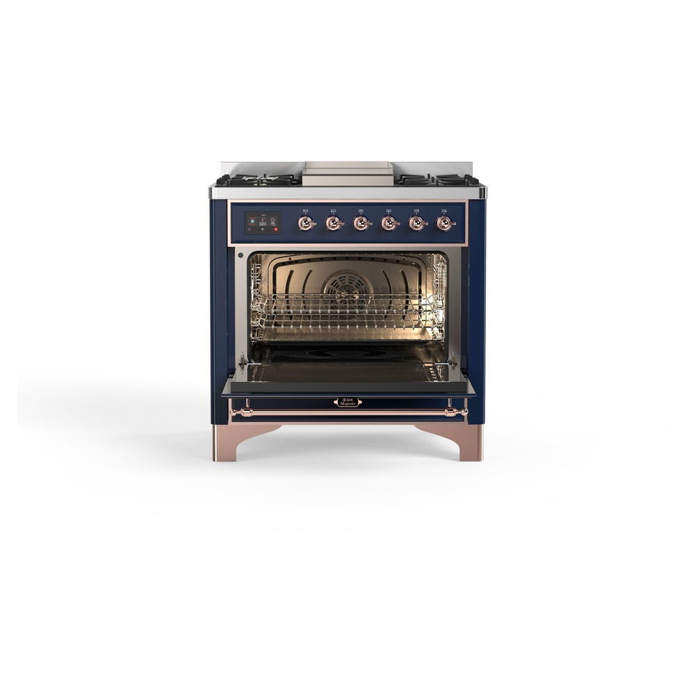 Majestic II 36 inch Dual Fuel Range with 6 Black Burners, Griddle UM09FDNS3MBPLP