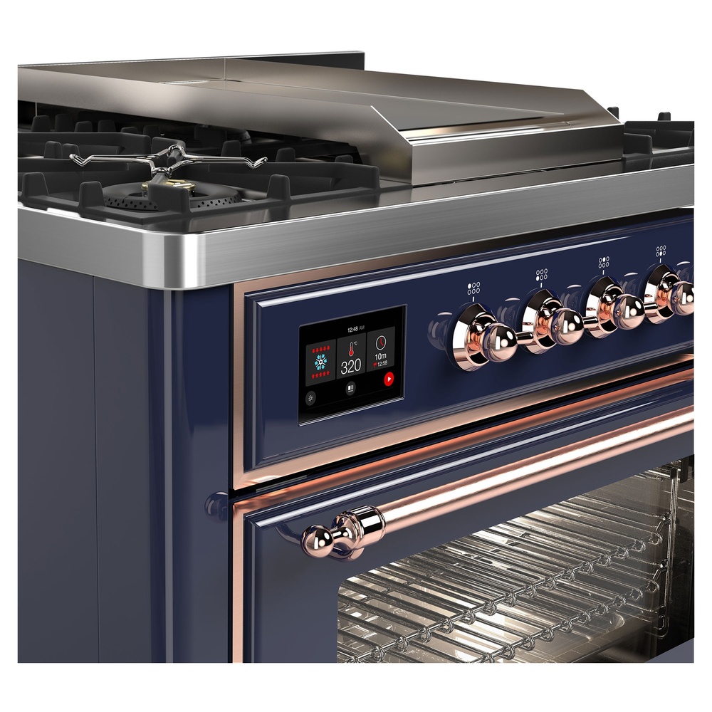 Majestic II 36 inch Dual Fuel Range with 6 Black Burners, Griddle UM09FDNS3MBPLP