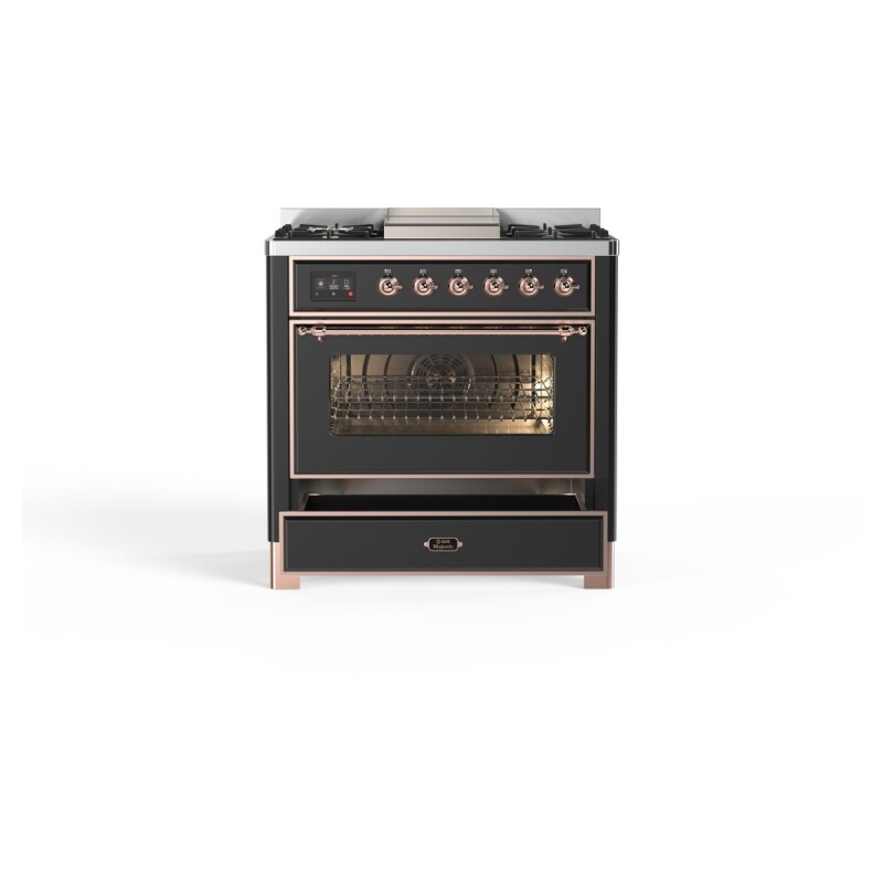 Majestic II 36 inch Dual Fuel Range with 6 Black Burners, Griddle UM09FDNS3MGP