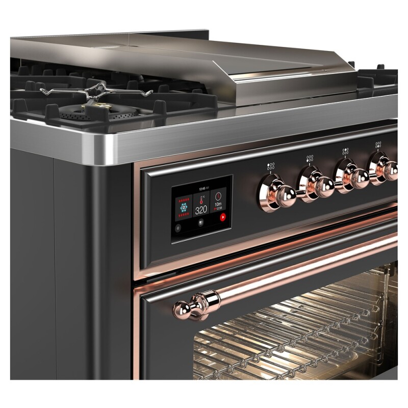 Majestic II 36 inch Dual Fuel Range with 6 Black Burners, Griddle UM09FDNS3MGP
