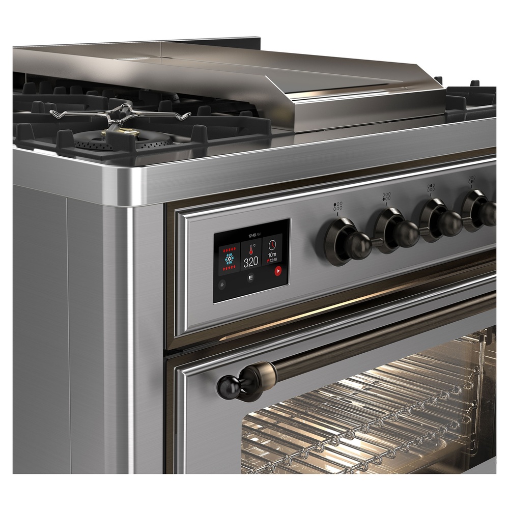 Majestic II 36 inch Dual Fuel Range with 6 Black Burners, Griddle UM09FDNS3SSB